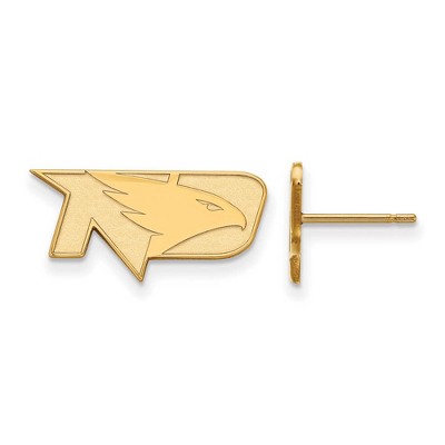 Black Bow Jewelry 14k Yellow Gold North Dakota Fighting Hawks NCAA Post Earrings