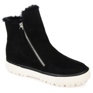 Journee Collection Womens Jezzy Double Zip Wedge Booties - 1 of 4