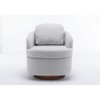 Grungis Boucle Fabric Swivel Accent Chair with Soild Wood,Modern Round Arm Chair with Base Leg,Accent Chair for Living Room,Bedroom,Light Gray - 4 of 4