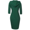 BLUEMING Womens 3/4 Sleever Hoodie Dress Bodycon Sweat Dress with Front Pocket Sweatshirt Dress Pencil Dress Lounge Dress - 3 of 4