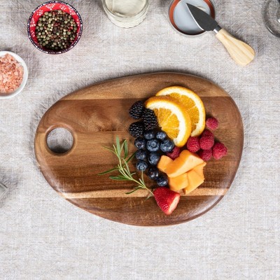 Pebble Shaped Acacia Wood Serving Board 12" x 9"