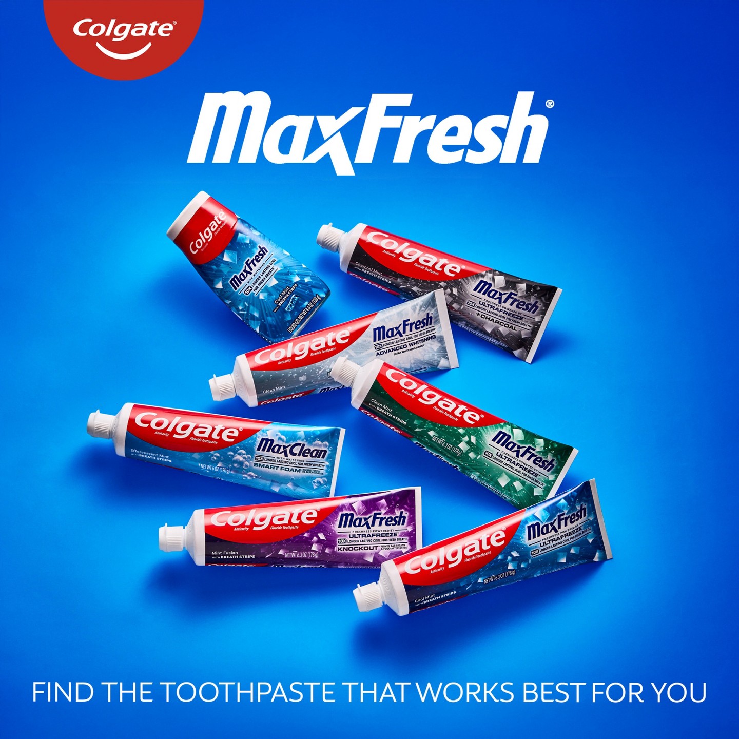Colgate Max Fresh Toothpaste with Mini Breath Strips Cool Mint - 6.3oz, цвет: Мятный — фото 7