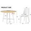 NicBex Dining Table Set for 4 Kitchen Table Modern Simple Round Dining Table Set for 4 MDF Tabletop with 4 White PU Chairs, White - 2 of 4