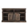Runesay 58" Antique Brown Mid-Century TV Console with Sliding Doors and Storage, for Living Room - 2 of 4