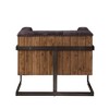 31" Sagat Accent Chair Antique Black Top Grain Leather/Rustic Oak - Acme Furniture: No Assembly, Metal Frame, Spot Clean - 3 of 4
