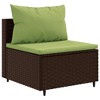 vidaXL 10-Piece Patio Lounge Set with Cushions - Brown Poly Rattan Sectional Sofa for Garden, Patio, Deck, or Terrace - Adjustable Feet, UV-Resistant - 4 of 4
