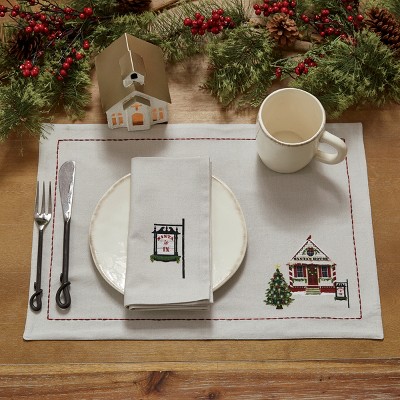 Christmas Holiday Plaid Red White Green Town Square Placemat By Park Designs 