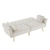SKRAN 70"Velvet Sofa Bed, Convertible Folding Sleeper Couch with 2 Pillows ＆ Golden Metal Legs for Living Room Apartment Office - 2 of 4