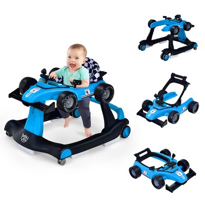 Image of Costway 4-in-1 Baby Walker Foldable Activity Push Walker Adjustable Height Blue