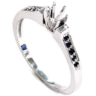 Pompeii3 1/6ct Black Diamond Ring 14K White Gold