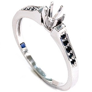 Pompeii3 1/6ct Black Diamond Ring 14K White Gold - 1 of 4