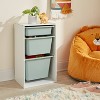 Multi-Bin Kids' Storage Smoke Green - Pillowfort™: Toy Storage Rack, 3 Shelves, 30% Recycled Plastic - 2 of 4