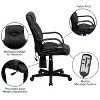 Emma and Oliver Mid-Back Ergonomic Massaging Black LeatherSoft Executive Swivel Office Arm Chair - 3 of 4