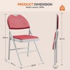 Folding Chairs 2 Pack, Metal Foldable Chair with Cushion and Non-Slip Feet Pads, PU Party Chairs - 2 of 4