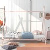 Twin Size House Bed, Tent Metal Twin Platform Bed Frame With Wooden Slat For Girls Boys Teens Bedroom Furniture, No Box Spring Needed - 2 of 4