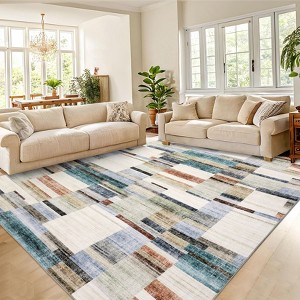Machine Washable Rug Modern Rug Non Slip, Soft Non Shedding Indoor Carpet - 1 of 4