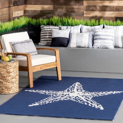 Nuloom Hand Hooked Marine Indoor/ Outdoor Area Rug, 3' x 5', Blue