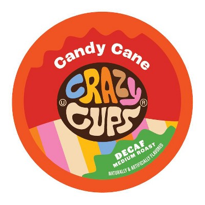 Crazy Cups Decaf Candy Cane Flavored Coffee Pods