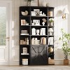 GAOMON 75in Tall Grey Bookcase, 6 Tier Wooden Book Shelf 47" Wide Farmhouse Display Bookshelf Storage Cabinet - 3 of 4