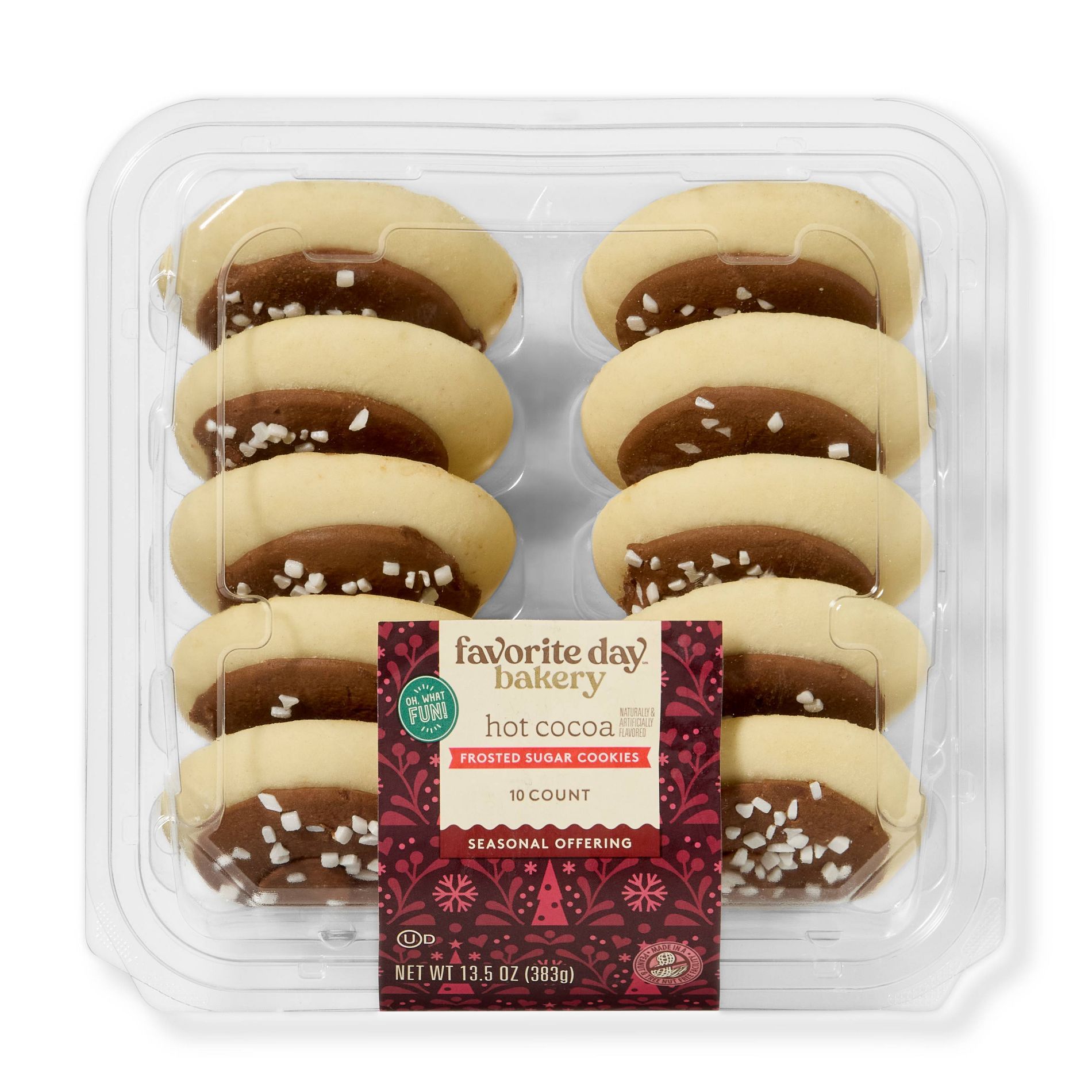Holiday Christmas Hot Chocolate Frosted Sugar Cookies - 13.5oz/10ct - Favorite Day™