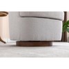 PAGED Boucle Fabric Swivel Accent Chair Living Room Chairs with Soild Wood Round Brown Base Leg for Living Room - 3 of 4
