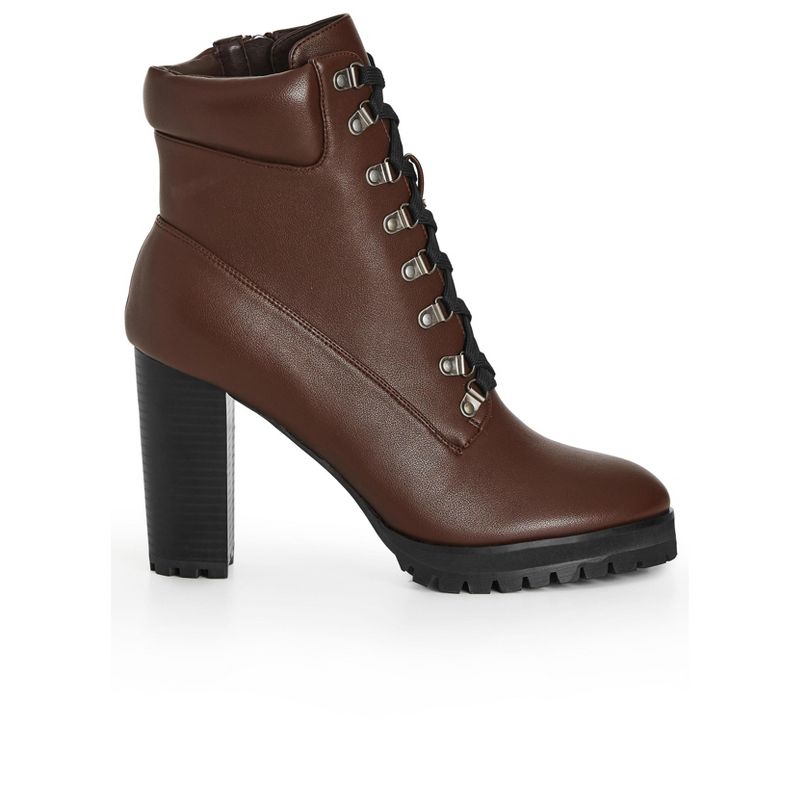 Women's Wide Fit Watson Ankle Boot - Chocolate Brown | CITY CHIC, 2 of 8