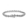 Silver 1/10 Cttw Diamond Open Circle Beaded Wheel Link Tennis Bracelet - 3 of 4