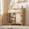 Rattan Sideboard Buffet Cabinet, 30'' Wooden Coffee Bar Storage Cabinet with Drawers, Modern Console Cabinet for Kitchen Living Room Hallway - 2 of 4