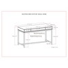 Solid Rubberwood and Metal Mid-Century Small Desk with Two Side Drawers and Center Flip-Down Drawer/Keyboard Tray and Multipurpose Use and Hand - 2 of 4