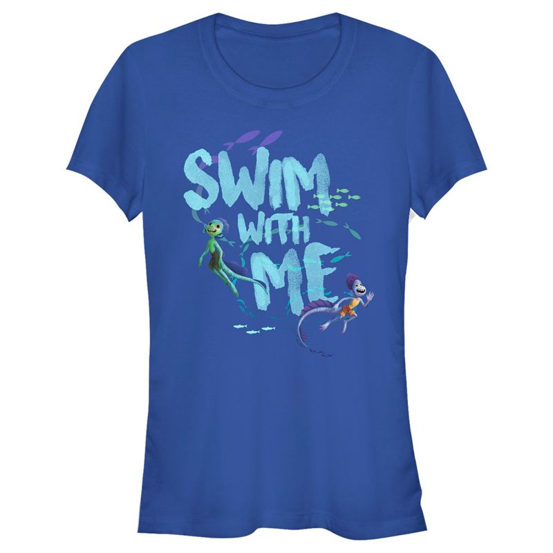 Juniors Womens Luca Swim With Me Sea Monsters T-Shirt, 1 of 5
