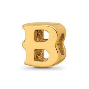 Black Bow Jewelry Letter B Bead Charm in 14k Yellow Gold Plated Sterling Silver - 1 of 4