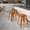 Emma and Oliver Commercial Grade 24"H Backless Distressed Metal Indoor-Outdoor Counter Stool - 2 of 4