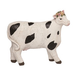 Transpac Resin 8.75" White Spring Flower Crown Farm Animal Figurine - 1 of 2