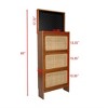 Entryway Rattan Shoe Cabinet, Modern Hidden Narrow Shoe Cabinet with 3 Flip Drawers, Pegboard, Free Standing Wood Shoe Rack for Hallway, Living Room - image 3 of 4