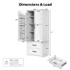 Kitchen Pantry Cabinet with 2 Drawers, Freestanding Storage Cupboard with 8 Door Shelves and 3 Adjustable Shelves for Kitchen, Dining-The Pop Home - 4 of 4