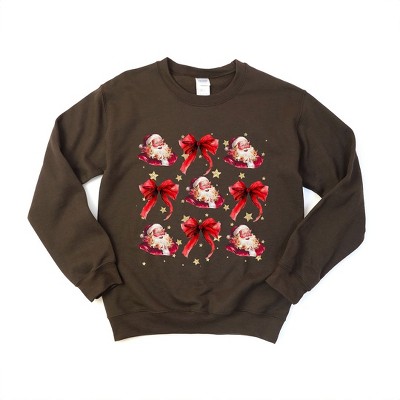 Simply Sage Market Women's Graphic Sweatshirt Coquette Santa and Bow Chart