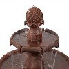 Sunnydaze Outdoor 2-Tier Solar Powered Water Fountain with Battery Backup and Submersible Pump - 35" - Rust Finish - image 3 of 4