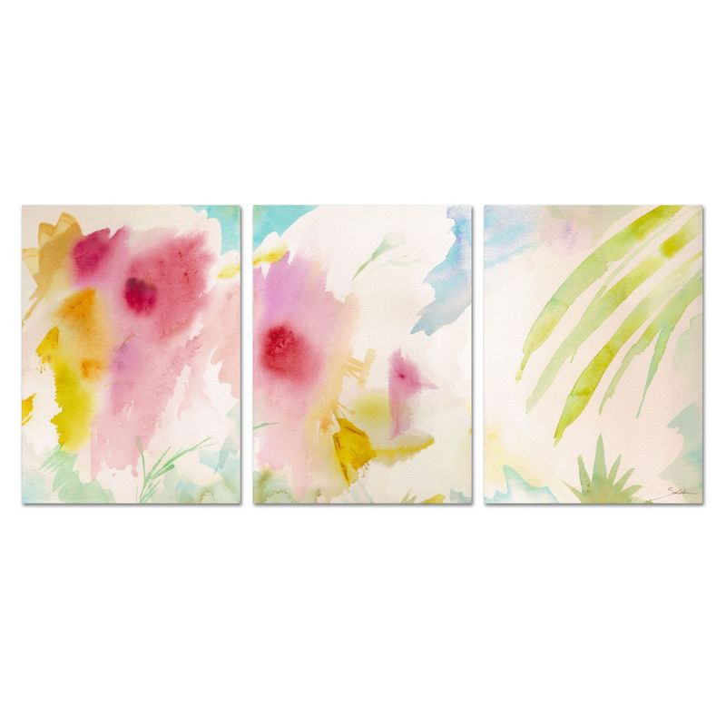 Trademark Fine Art -Sheila Golden 'Pink Interlude Triptych' Canvas Art Set, 2 of 3