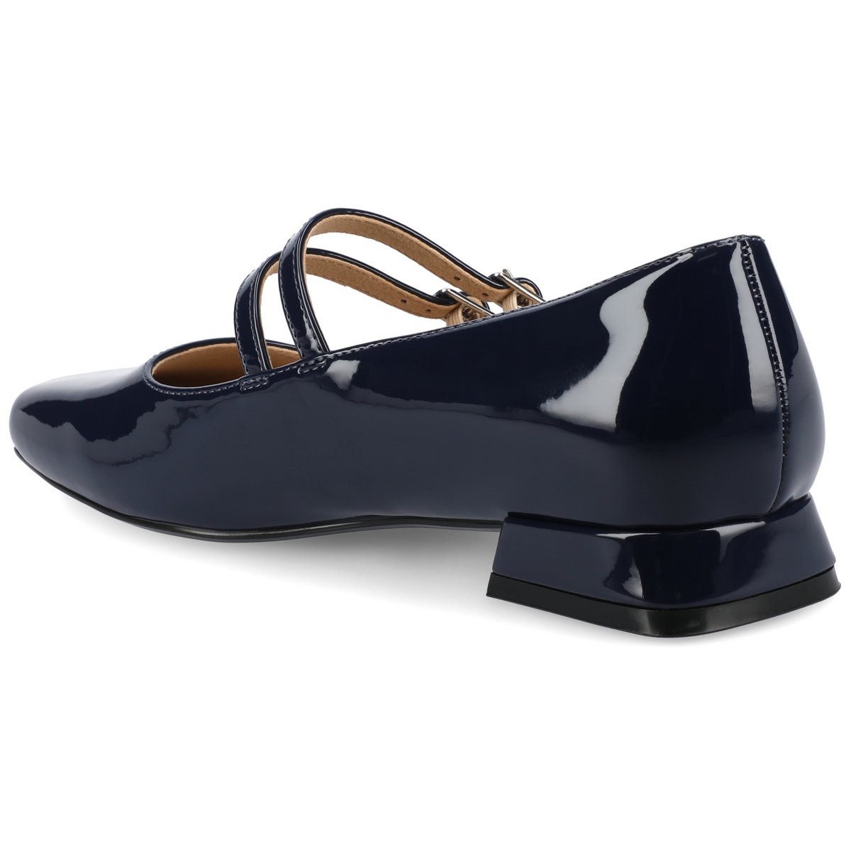 Женские платья Journee Collection Journee Women's Gredah Medium and Wide Width Mary Jane Dress Flats, Patent/Navy 9 — фото 7