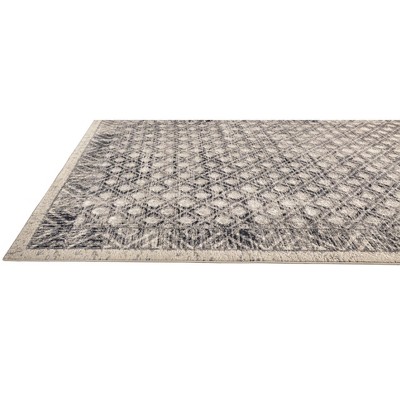 Reversible Ivory Diamond Synthetic Area Rug 5'3" x 7'6"
