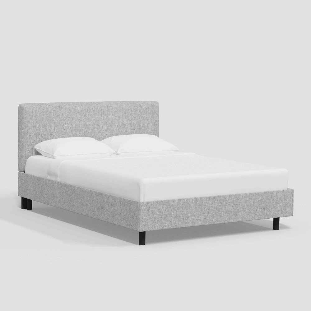 California King Olivia Upholstered Textured Linen Platform Bed Zuma Pumice - Threshold™: Pine Frame, No Box Spring Needed