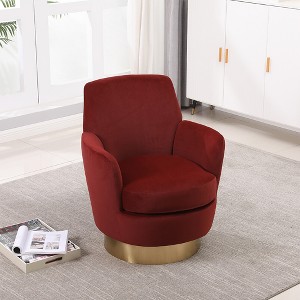 Racxily Swivel Barrel Chair, Swivel Accent Chairs Armchair for Living Room, Reading Chairs for Bedroom Comfy, Round Barrel Chairs - 1 of 4