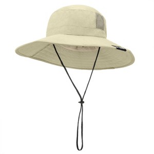 Tirrinia Men’s Women’s Extra Wide Brim Sun Hat, Casual Large Boonie Fishing Safari Hiking Cap - 1 of 4