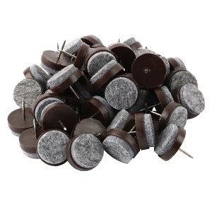 Unique Bargains Chair Leg Floor Glides Felt Floor Protector Brown 0.9" x 0.94" 50 Pcs - 1 of 3