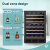 EUHOMY 24in/54 Bottles Undercounter Beverage Refrigerator, Dual Zone Wine Freestanding Refrigerator, Black - 2 of 4
