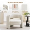 Accent Chair, Modern Velvet Upholstered Mid Century Barrel Armchair - Comfy for Living Room Bedroom Apartment Office, Beige - 4 of 4