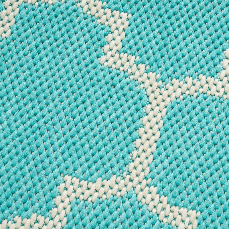 5&#39;3&#34; x 7&#39; Ifran Outdoor Rug Teal/Ivory - Christopher Knight Home, 6 of 7