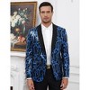 Coolmee Men's Shiny Sequin Blazer Jacket Stylish One Button Tuxedo Suit Jackets for Party Dinner Prom - 2 of 4