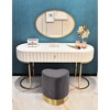 Meridian Furniture,Heart Velvet Ottoman/Stool - 2 of 4