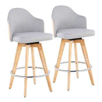 Set of 2 Ahoy Bamboo/Polyester Counter Height Barstools - LumiSource